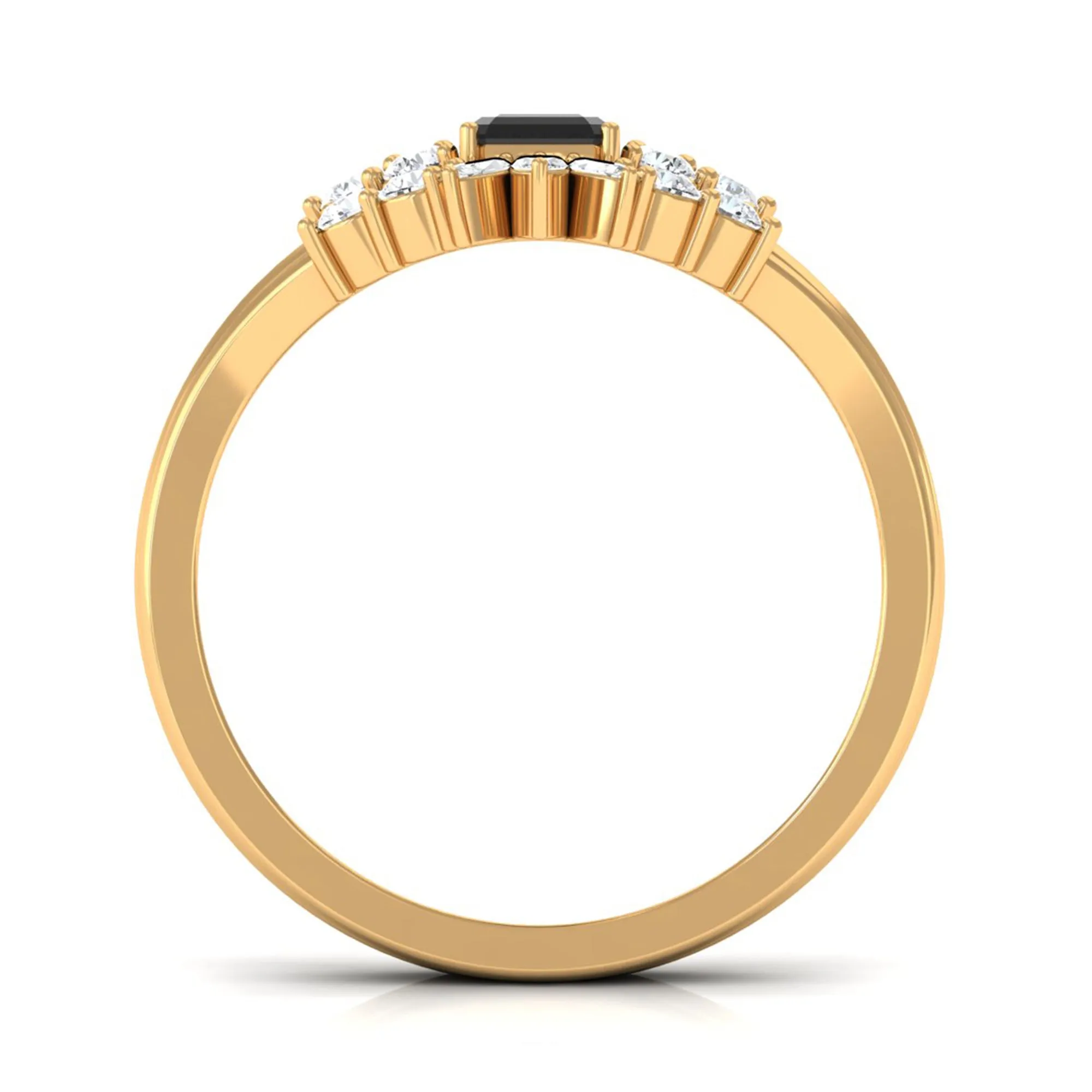 Created Black Diamond Engagement Ring Set with Diamond