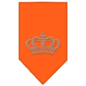 Crown Rhinestone Bandana Orange Large