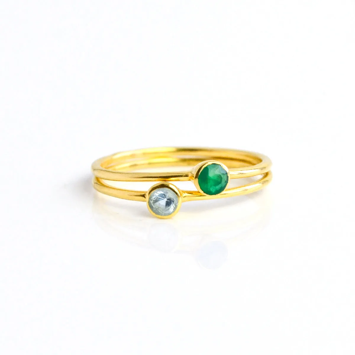 Dainty Stacking Pink Chalcedony Ring : October Birthstone