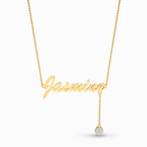 Dangling Diamonds Name Necklace