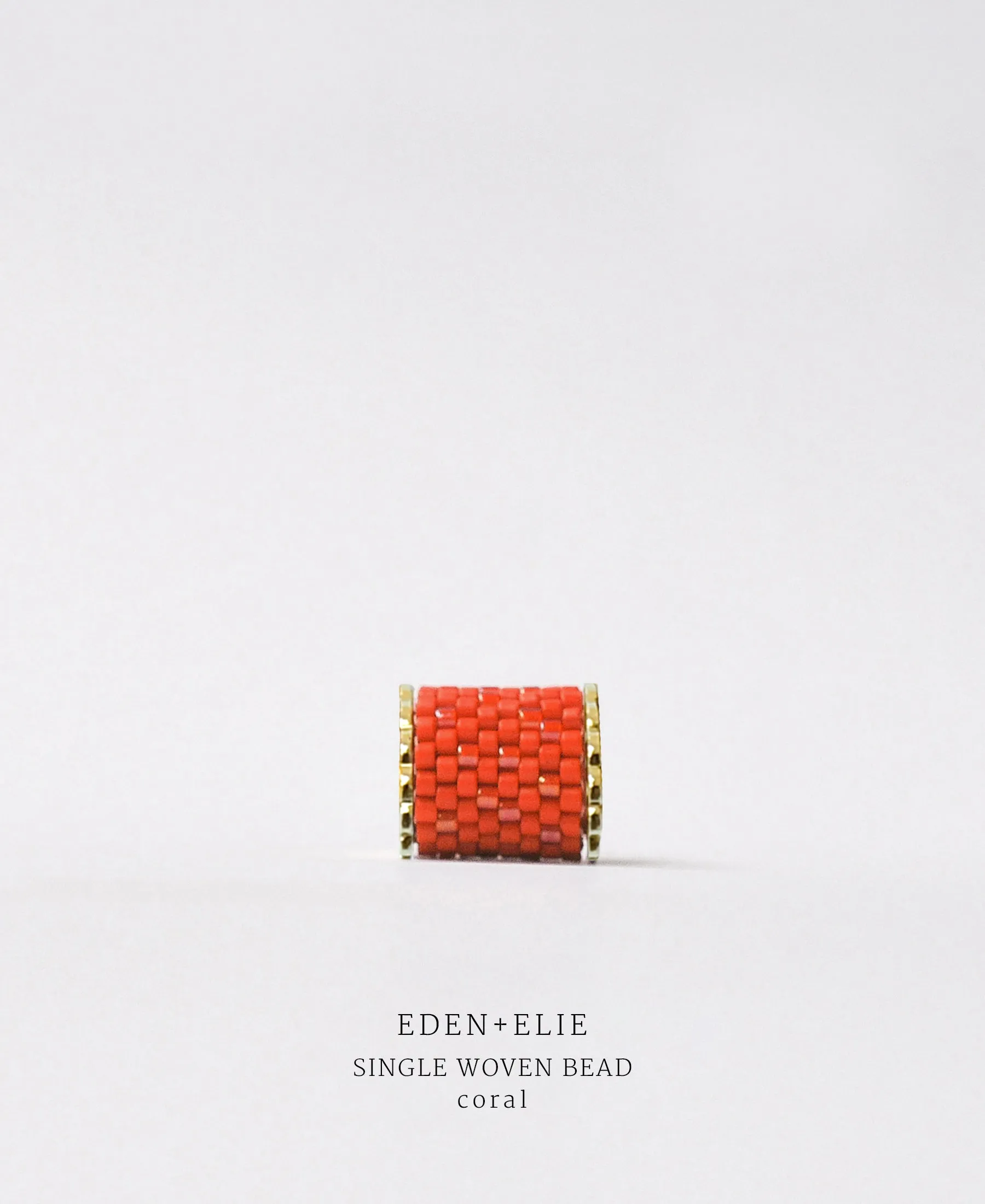 EDEN   ELIE Necklace Bar single bead   optional chain - coral red