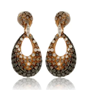 Fancy Color Brown Diamond Dangle Earrings