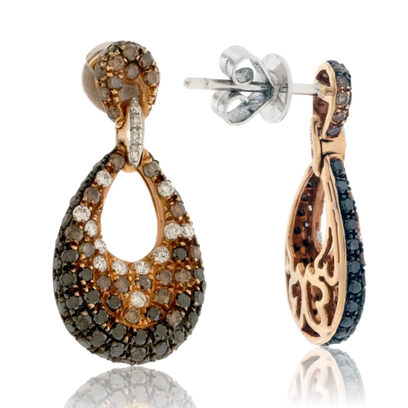 Fancy Color Brown Diamond Dangle Earrings