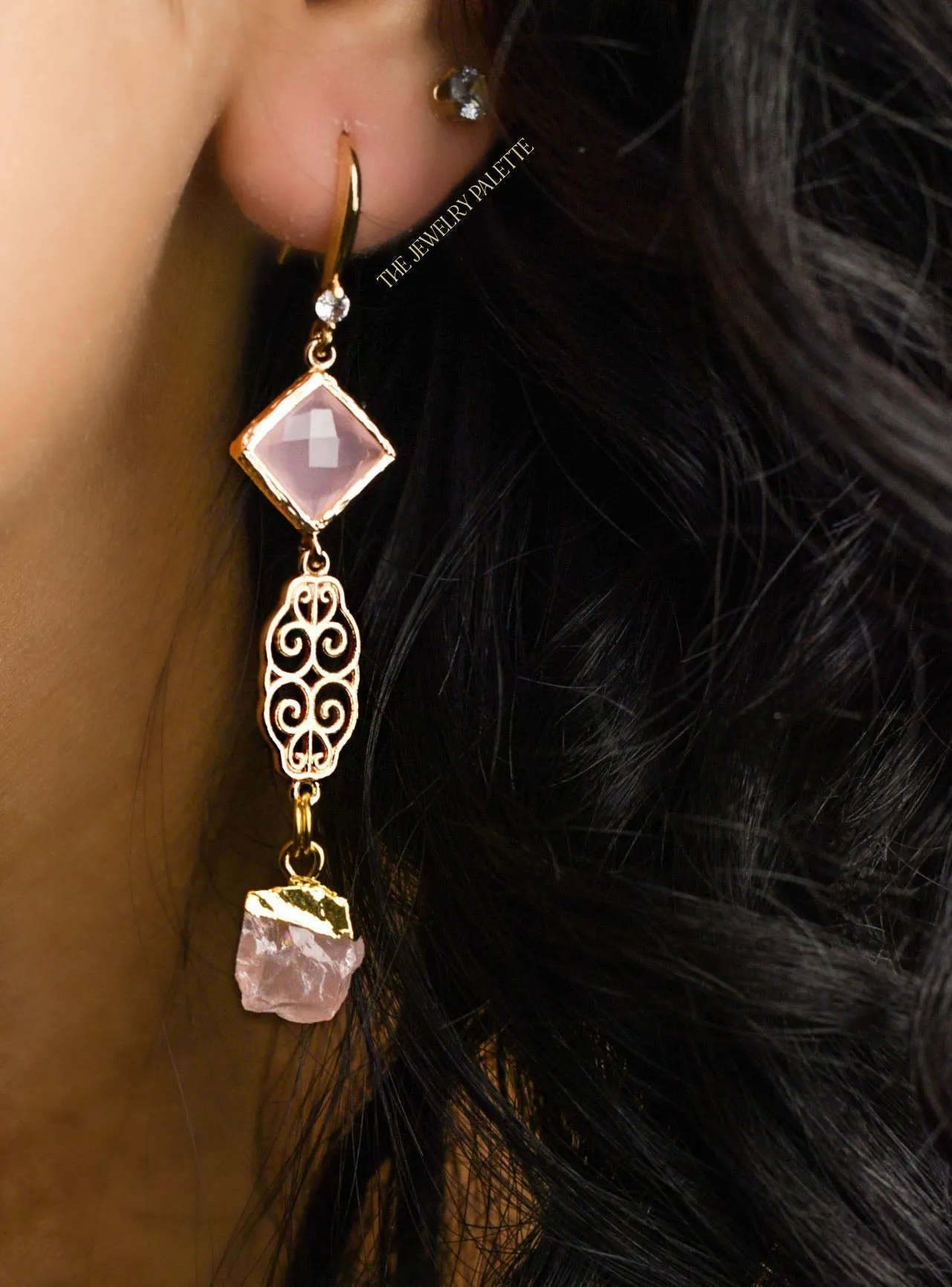 Farah citrine, filigree and red crystal earrings