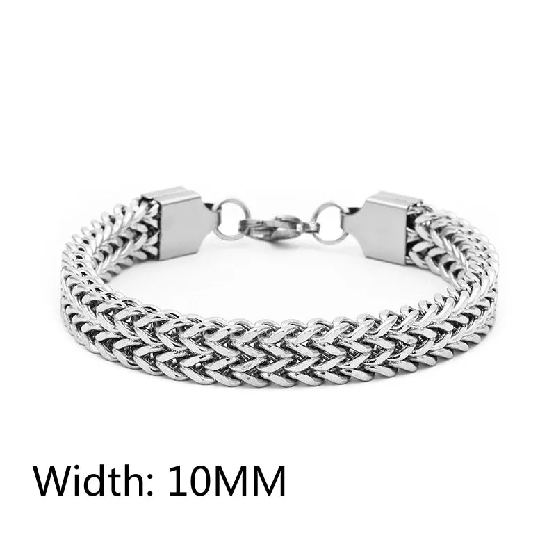 Fashion Stainless Steel Whip Chain Bracelet Personalized Simple Men's Hip Hop Casual Titanium Steel Jewelry Gift for Friends