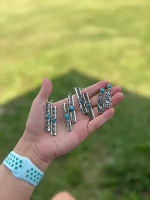 Faux Turquoise Dangle Earrings