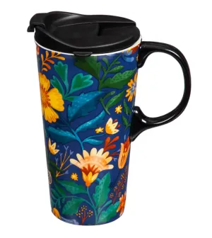 Folky Fun 17 Oz. Ceramic Travel Cup