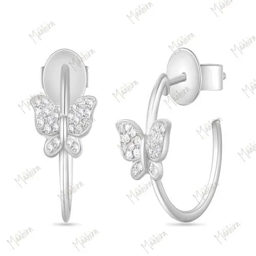 Glamorous Butterfly Hoop Earring