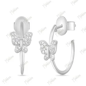 Glamorous Butterfly Hoop Earring