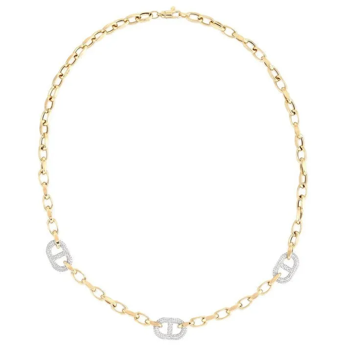 Glamorous Vintage Diamond Link Necklace