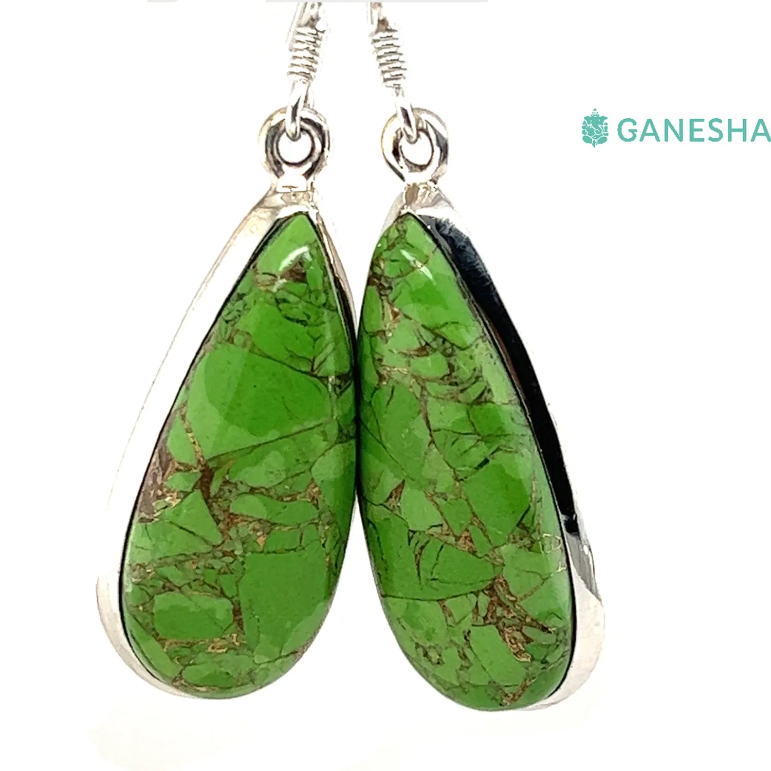 Green Turquoise Earrings - Sterling Silver (925)