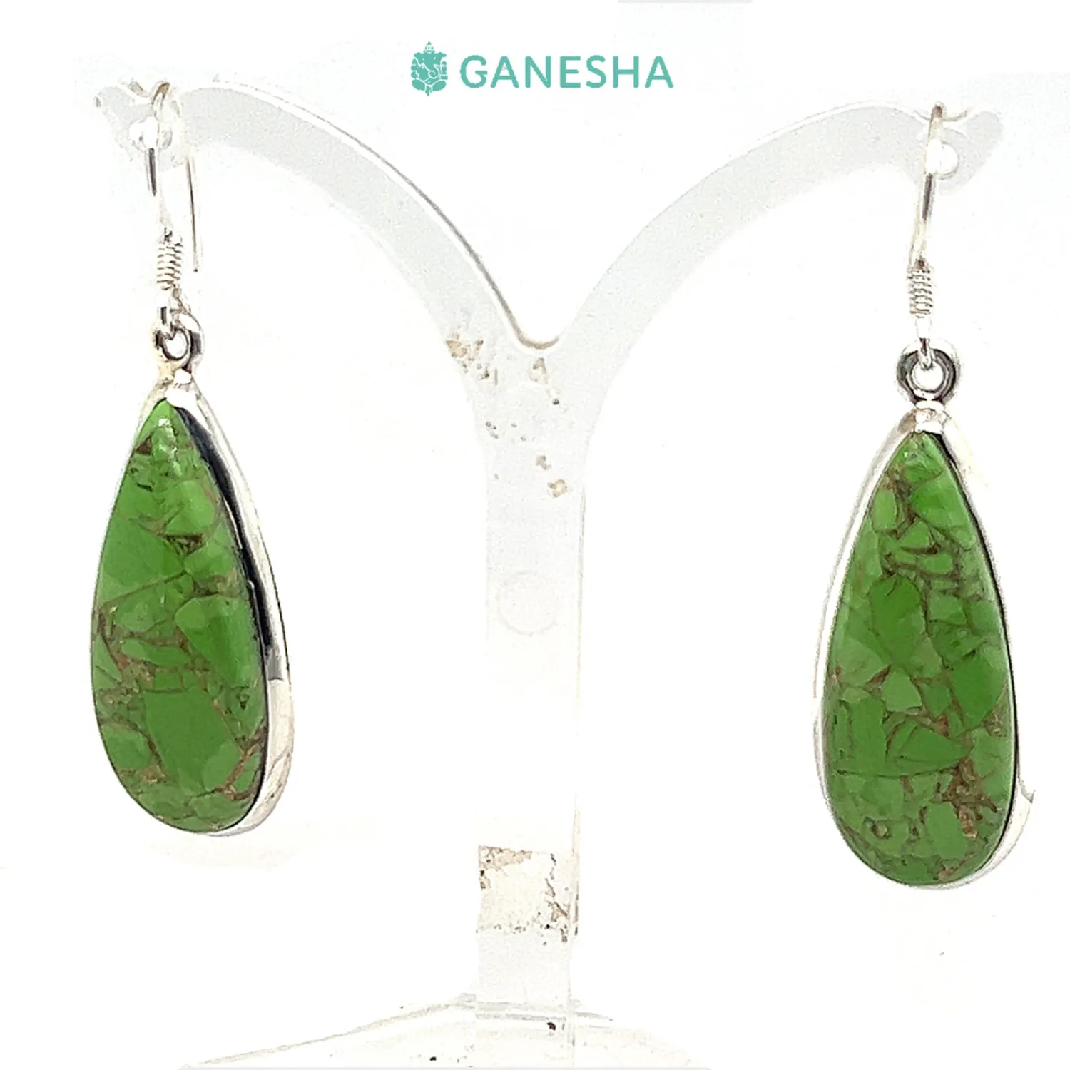 Green Turquoise Earrings - Sterling Silver (925)
