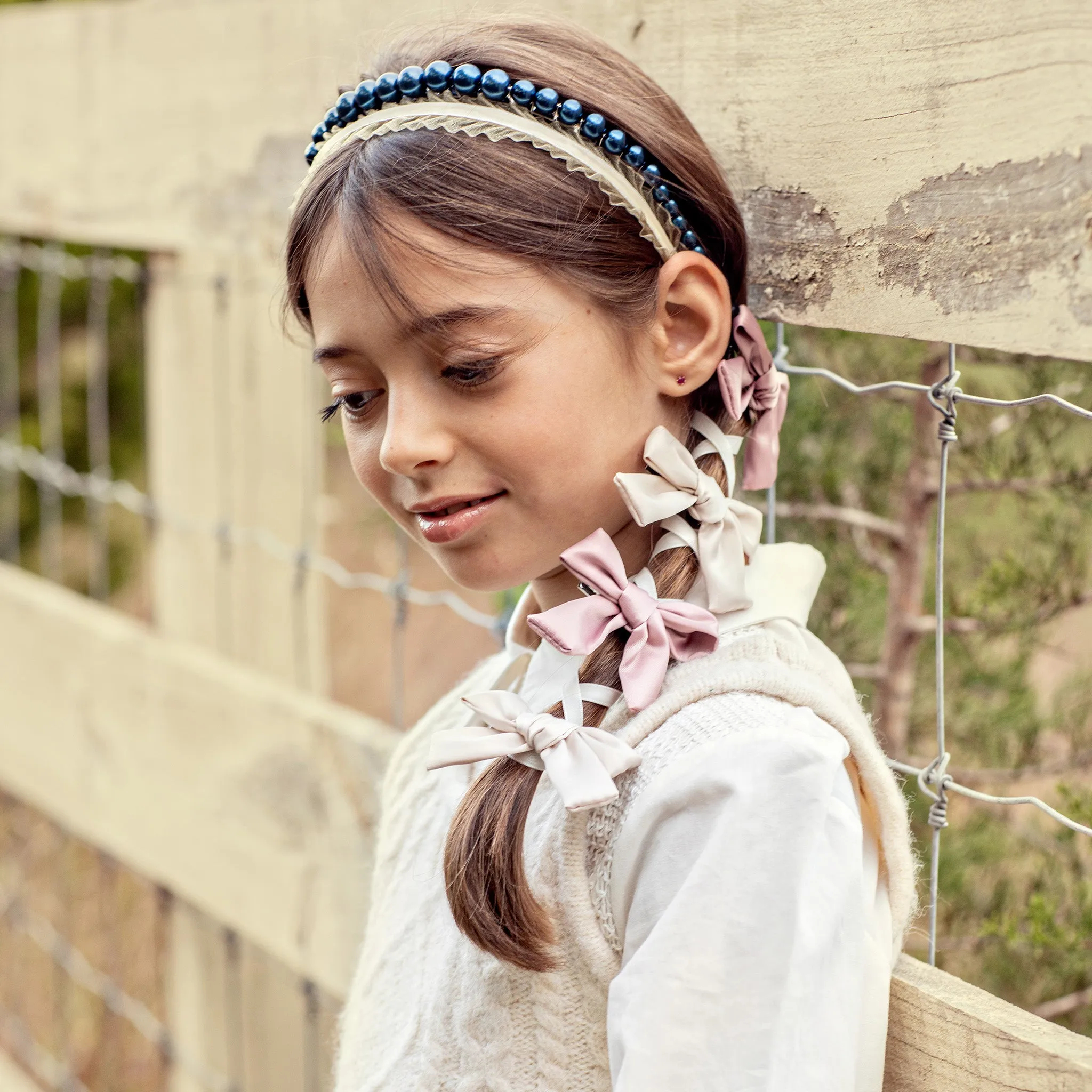 Halo Luxe Bon Bon Pearlized Tiara Headband - Navy
