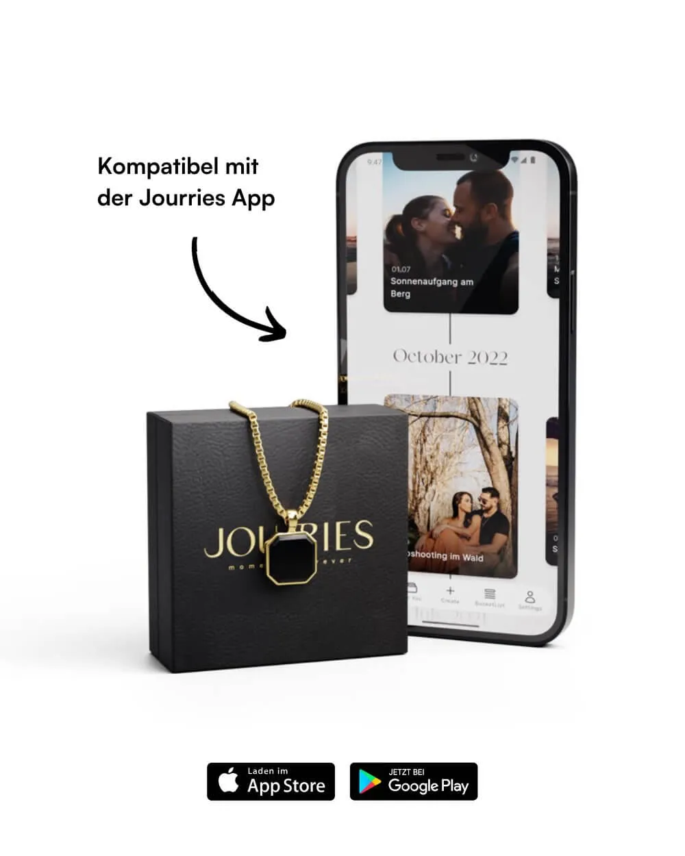 Halskette - Onyx - Gold - Für Ihn