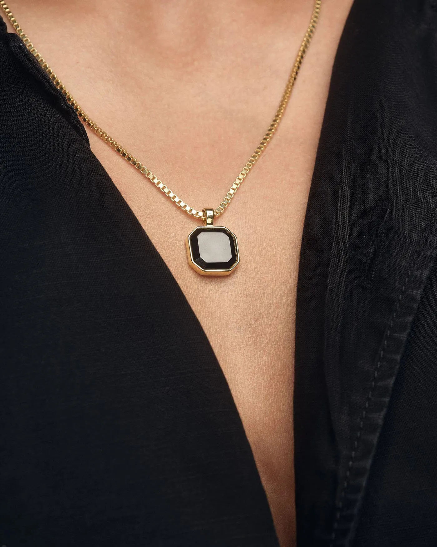 Halskette - Onyx - Gold - Für Ihn
