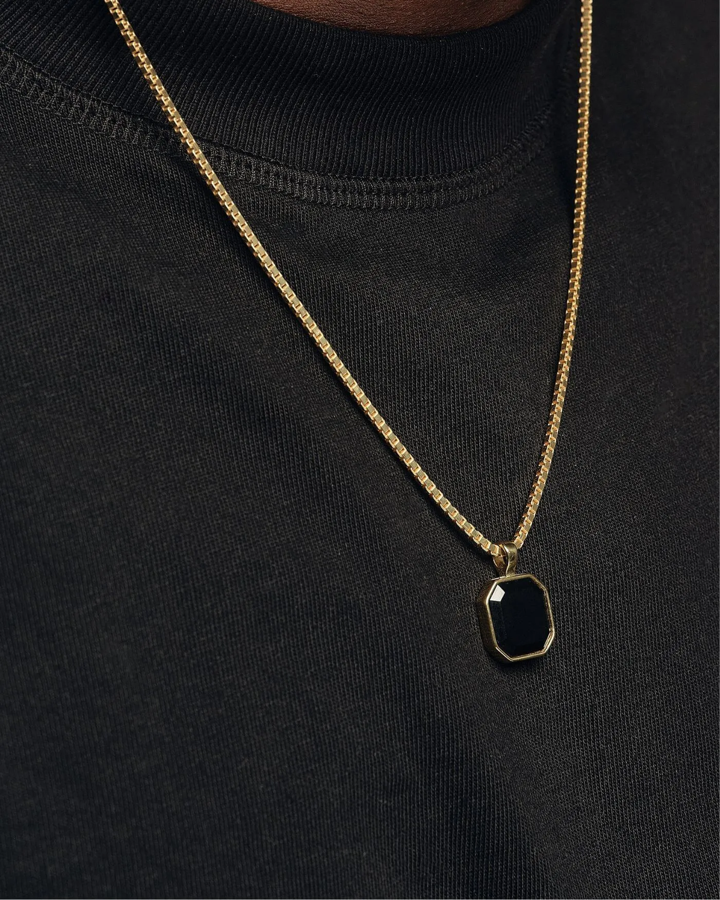 Halskette - Onyx - Gold - Für Ihn