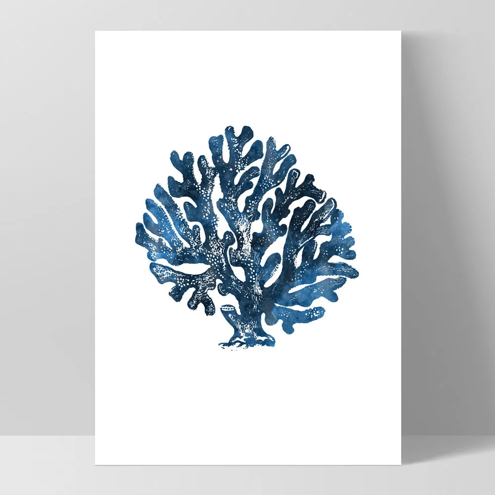 Hamptons Watercolour Blue Coral II - Art Print