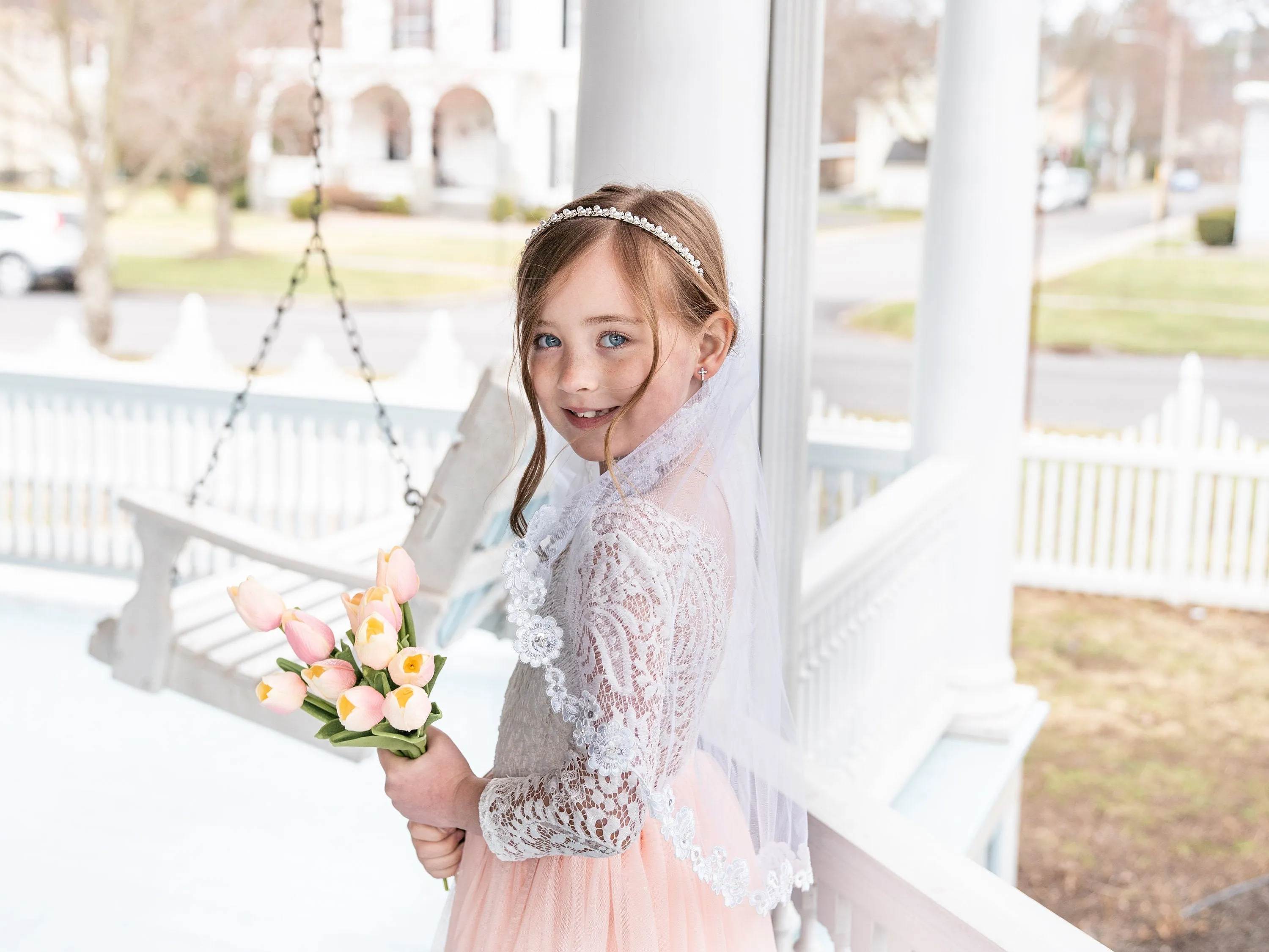 Harley Pearl Flower Girl Headband