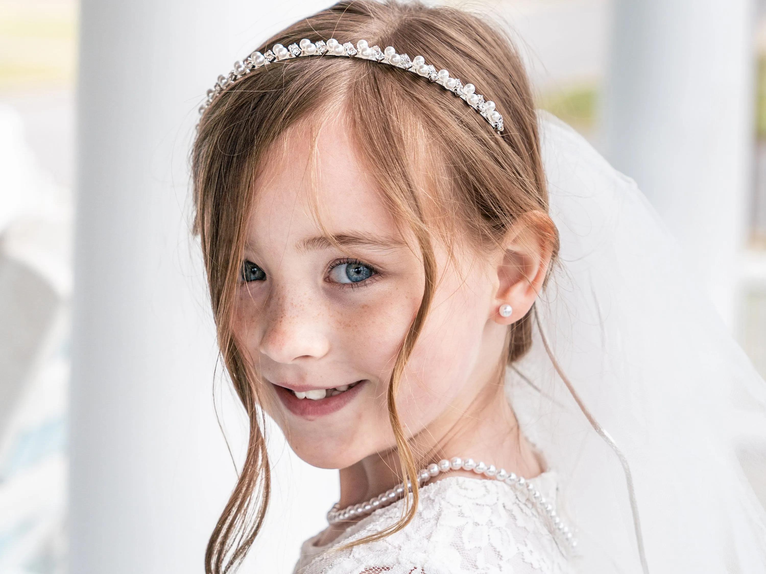 Harley Pearl Flower Girl Headband