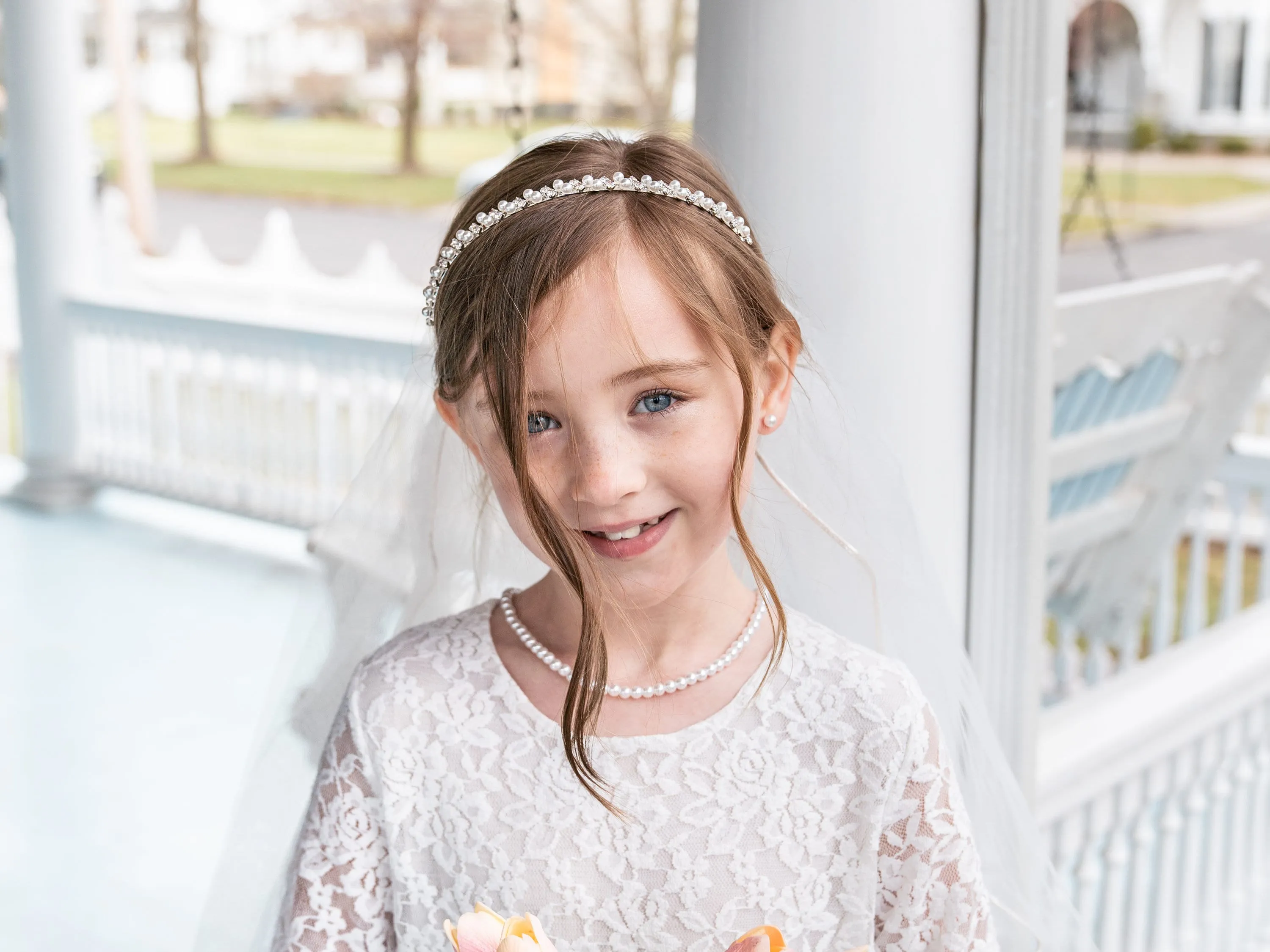 Harley Pearl Flower Girl Headband