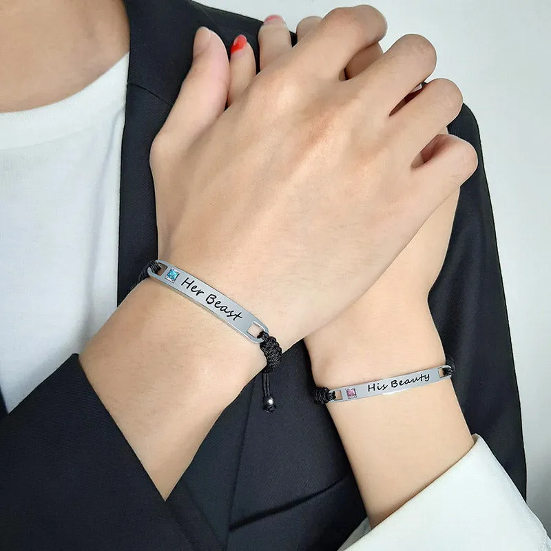 Her Beast His Beauty Relationship Bracelets Set