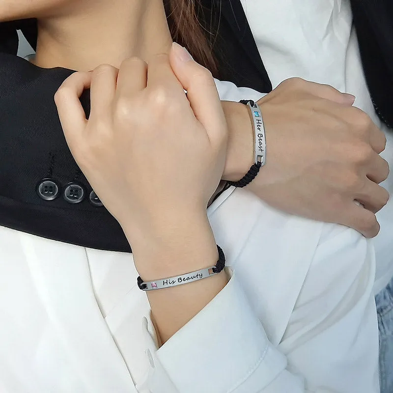 Her Beast His Beauty Relationship Bracelets Set