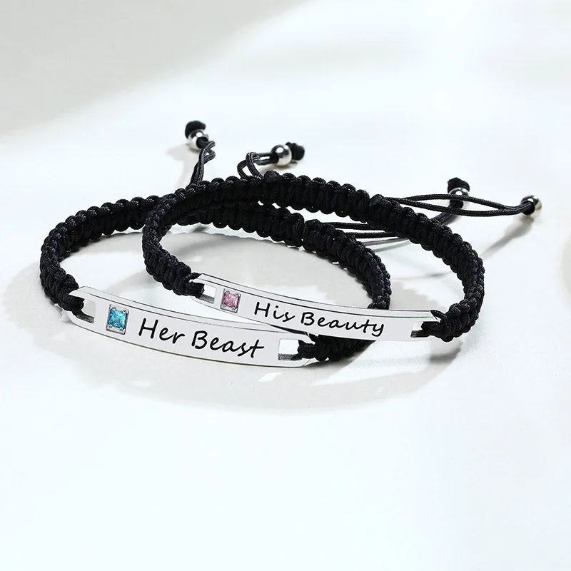 Her Beast His Beauty Relationship Bracelets Set