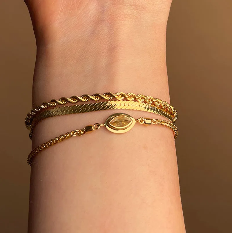 Iris Bracelet, Citrine, Gold