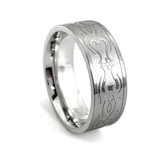 Jesus Fish Cross Ring Tribal Design