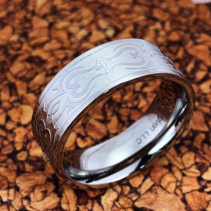 Jesus Fish Cross Ring Tribal Design