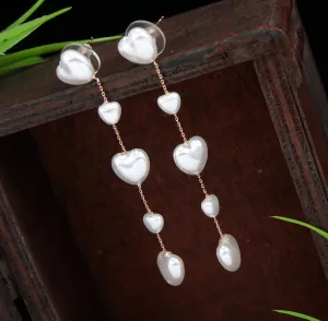 Korean Gold/Silver Plated Heart Shaped Long Chain Fancy Earring
