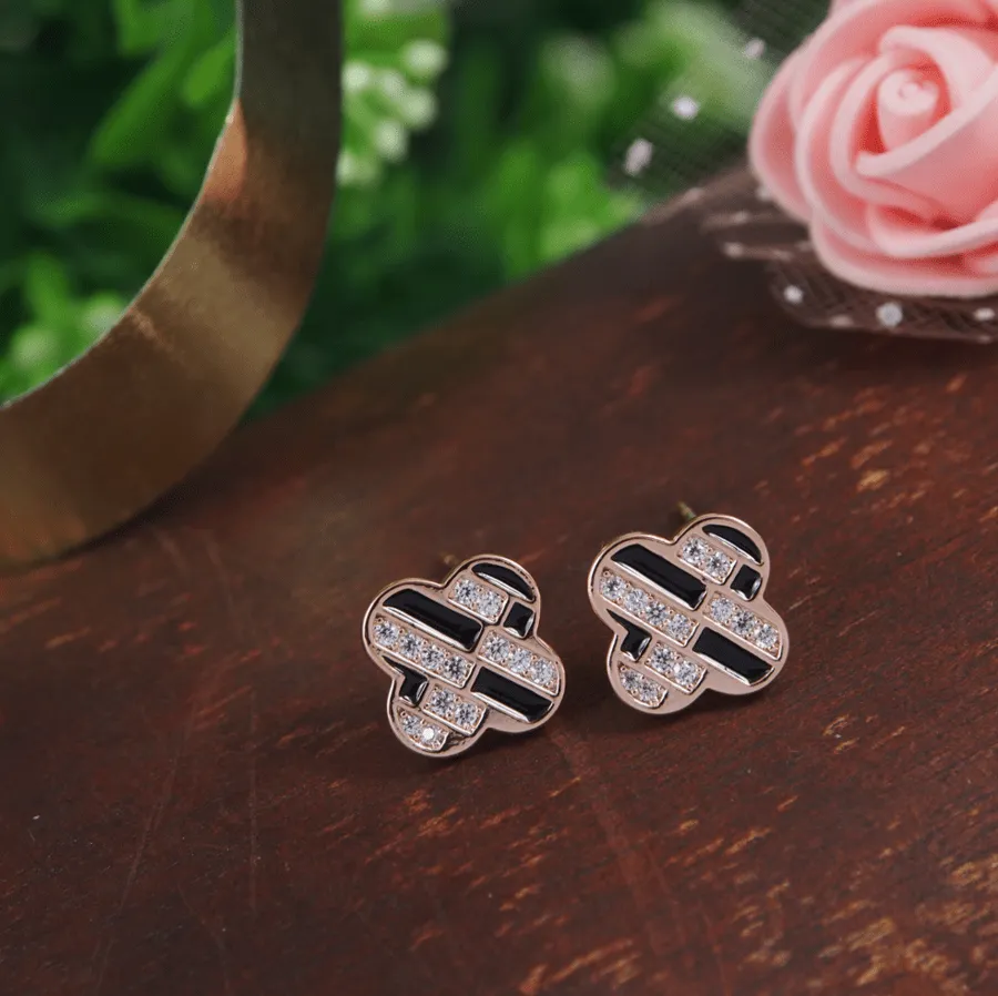Korean Gold/Silver/Rosegold Plated Clover Shaped Stud Earring