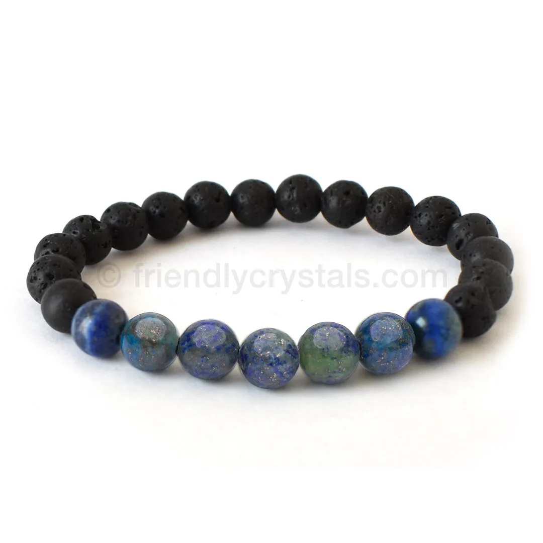 Lava Aromatherapy Gemstone Bracelets Combo Pack: 144 Lava Aromatherapy Bracelets 8mm & FREE Rotating Display Stand!