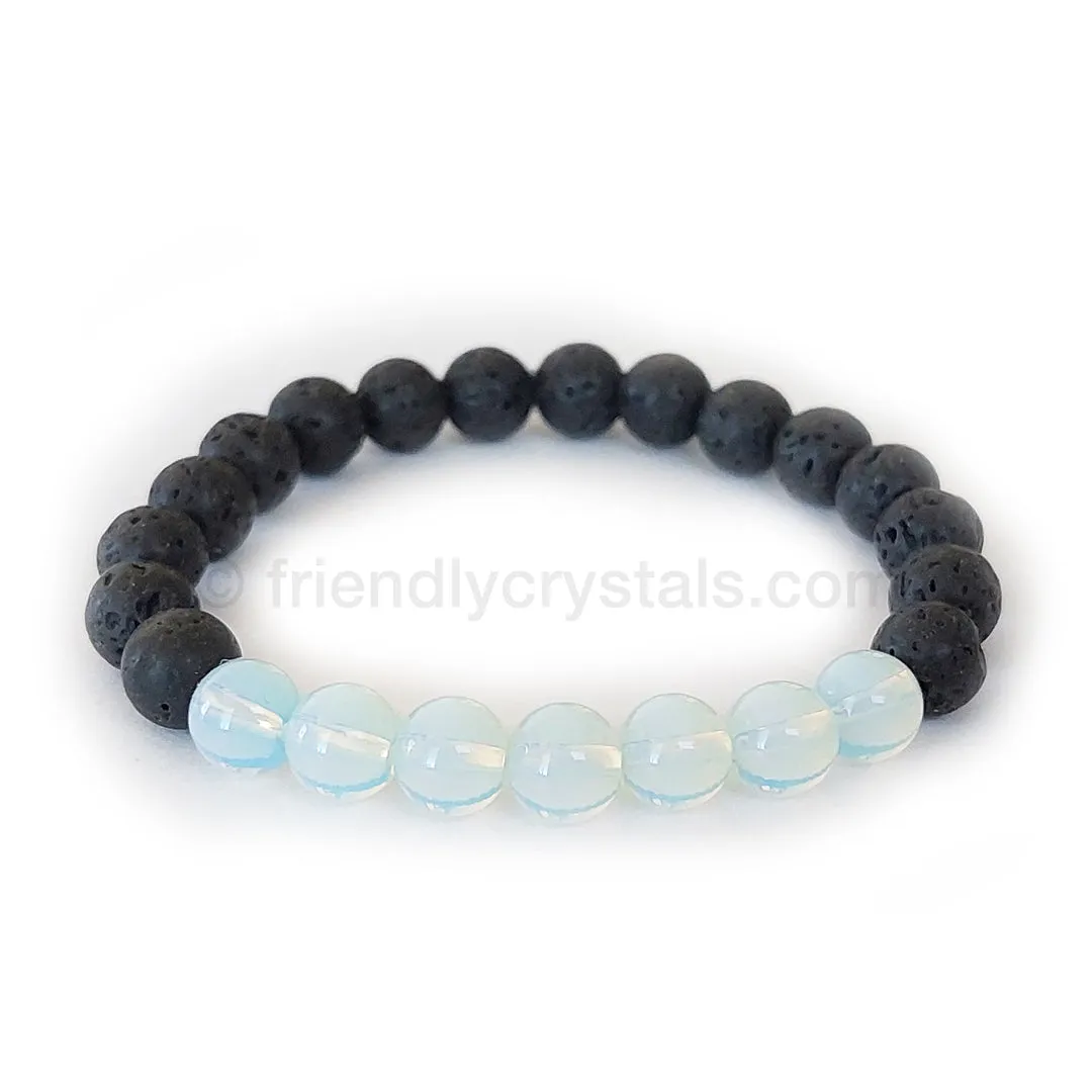 Lava Aromatherapy Gemstone Bracelets Combo Pack: 144 Lava Aromatherapy Bracelets 8mm & FREE Rotating Display Stand!