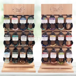 Lava Aromatherapy Gemstone Bracelets Combo Pack: 144 Lava Aromatherapy Bracelets 8mm & FREE Rotating Display Stand!