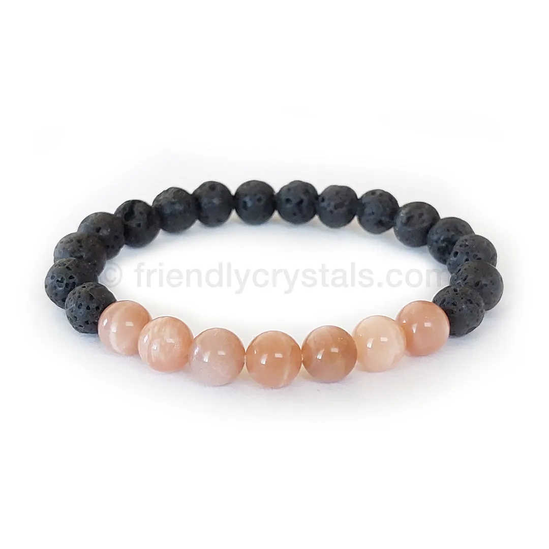 Lava Aromatherapy Gemstone Bracelets Combo Pack: 144 Lava Aromatherapy Bracelets 8mm & FREE Rotating Display Stand!