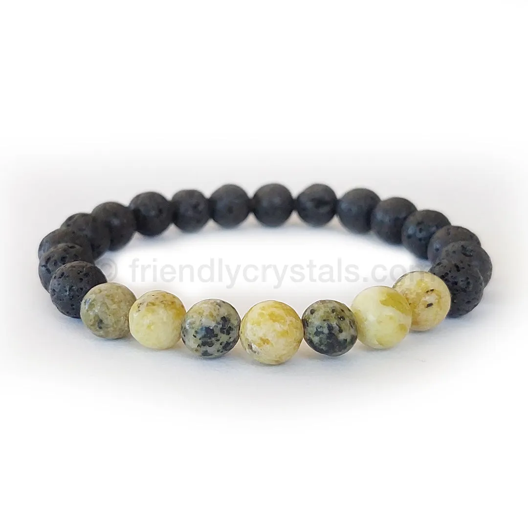 Lava Aromatherapy Gemstone Bracelets Combo Pack: 144 Lava Aromatherapy Bracelets 8mm & FREE Rotating Display Stand!