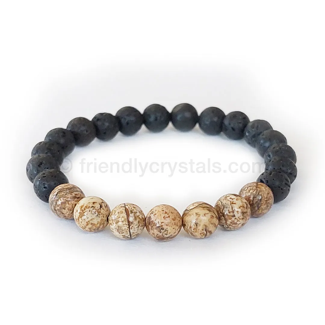 Lava Aromatherapy Gemstone Bracelets Combo Pack: 144 Lava Aromatherapy Bracelets 8mm & FREE Rotating Display Stand!