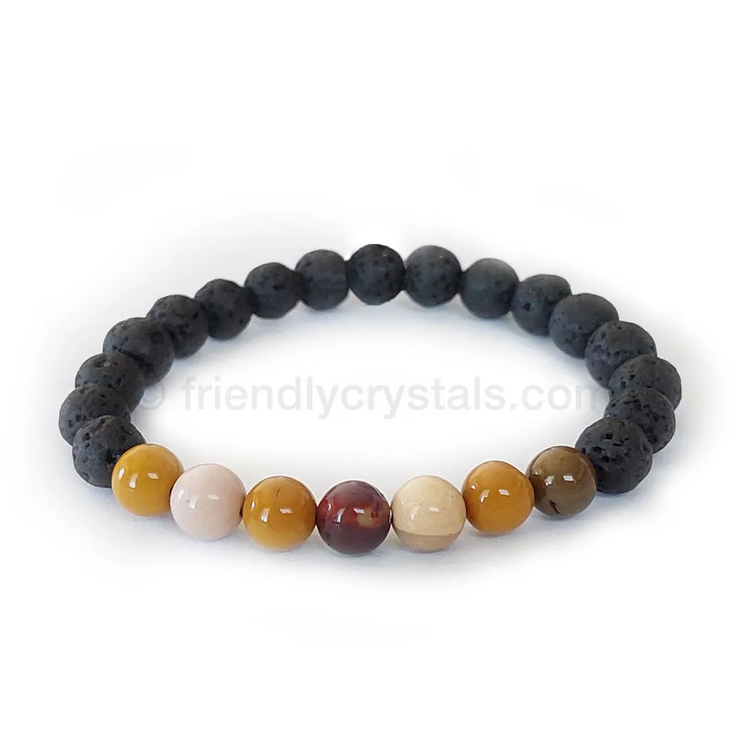 Lava Aromatherapy Gemstone Bracelets Starter Pack: 96 Lava Aromatherapy Bracelets 8mm (Display Stand not included)