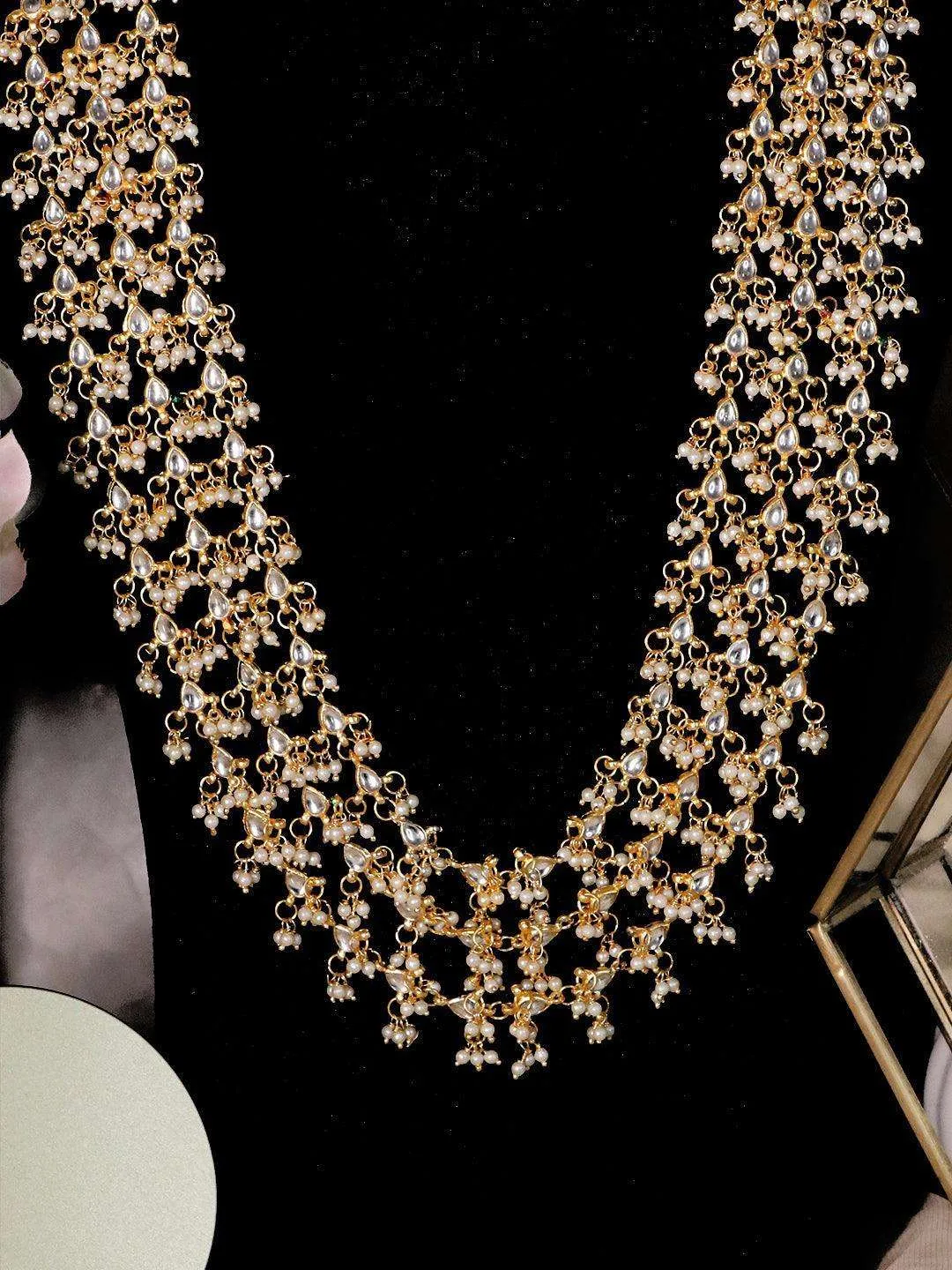 Layered Kundan Coral Necklace