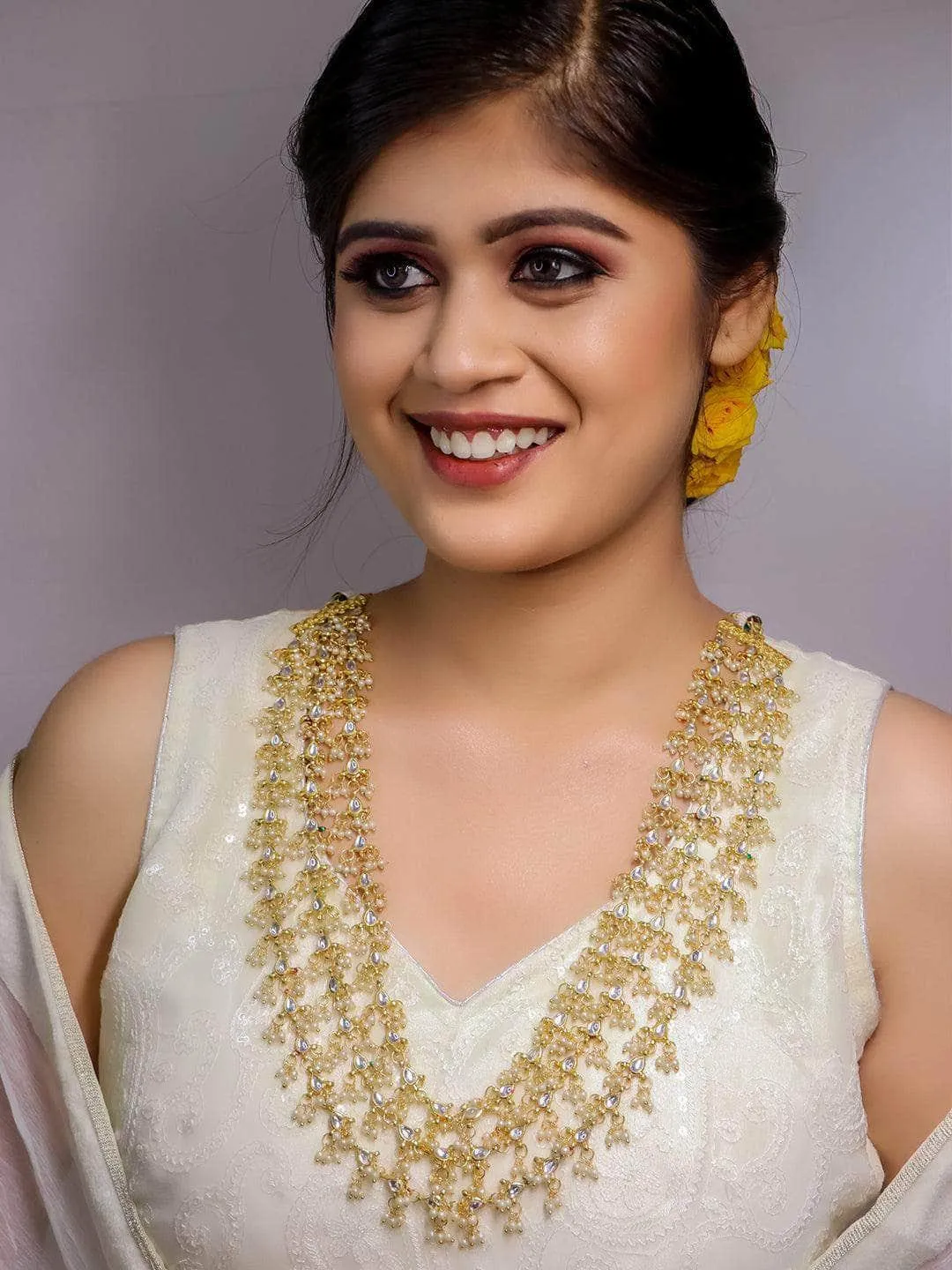 Layered Kundan Coral Necklace