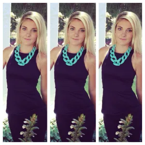 Linked-In Necklace (Turquoise)