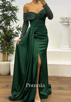 Long Sweetheart Ruched Sequins Evening Dress