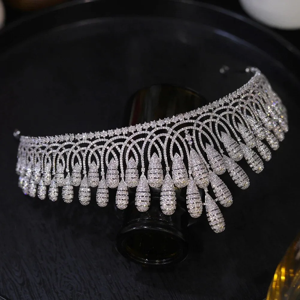 Luxury Microencrusted Zircon Queen Crown