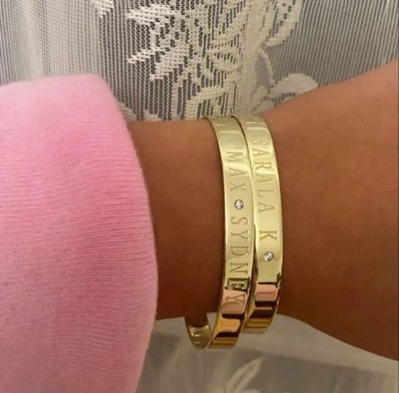Madison Custom Name Bangle with CZ