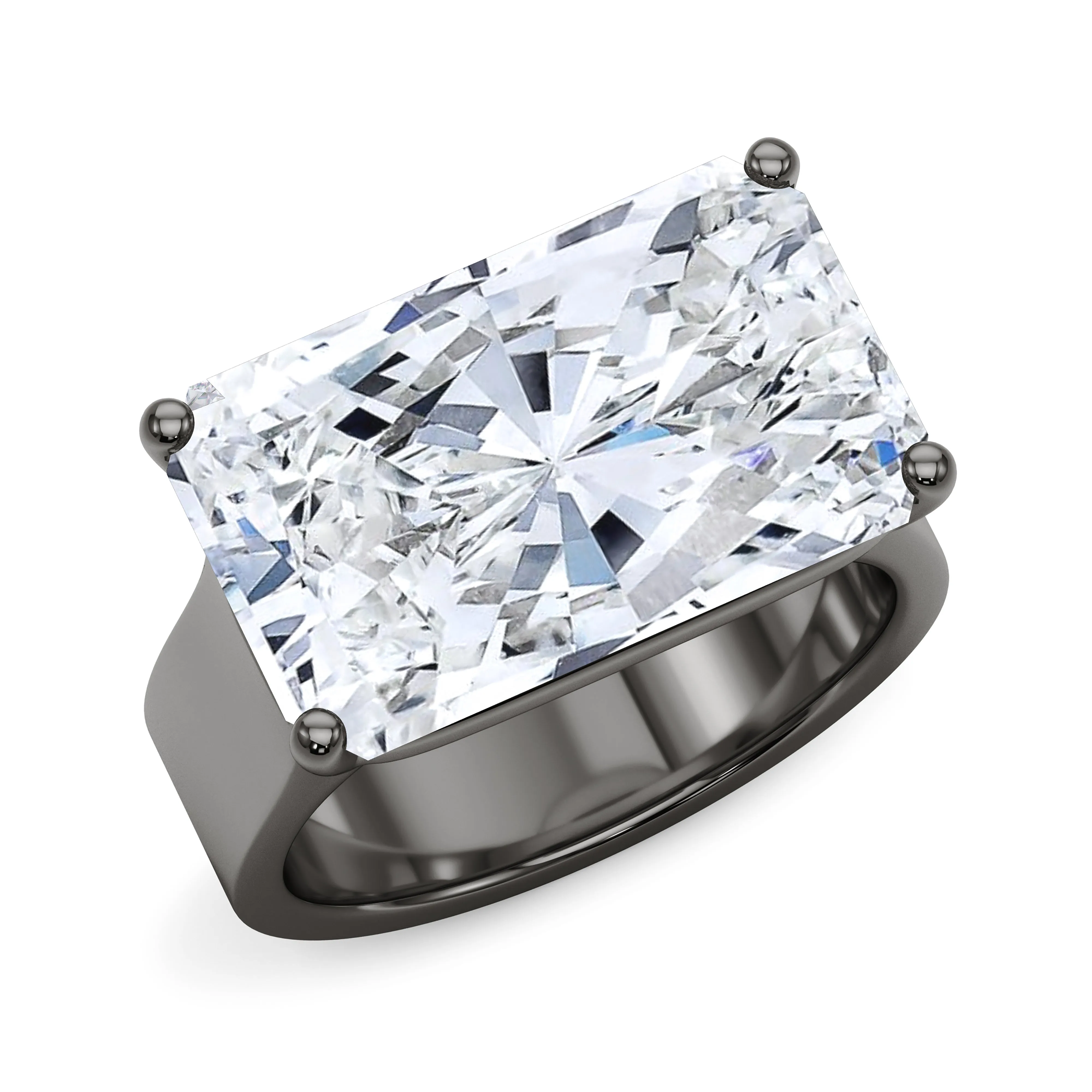 Men's Radiant East-West Diamond Band