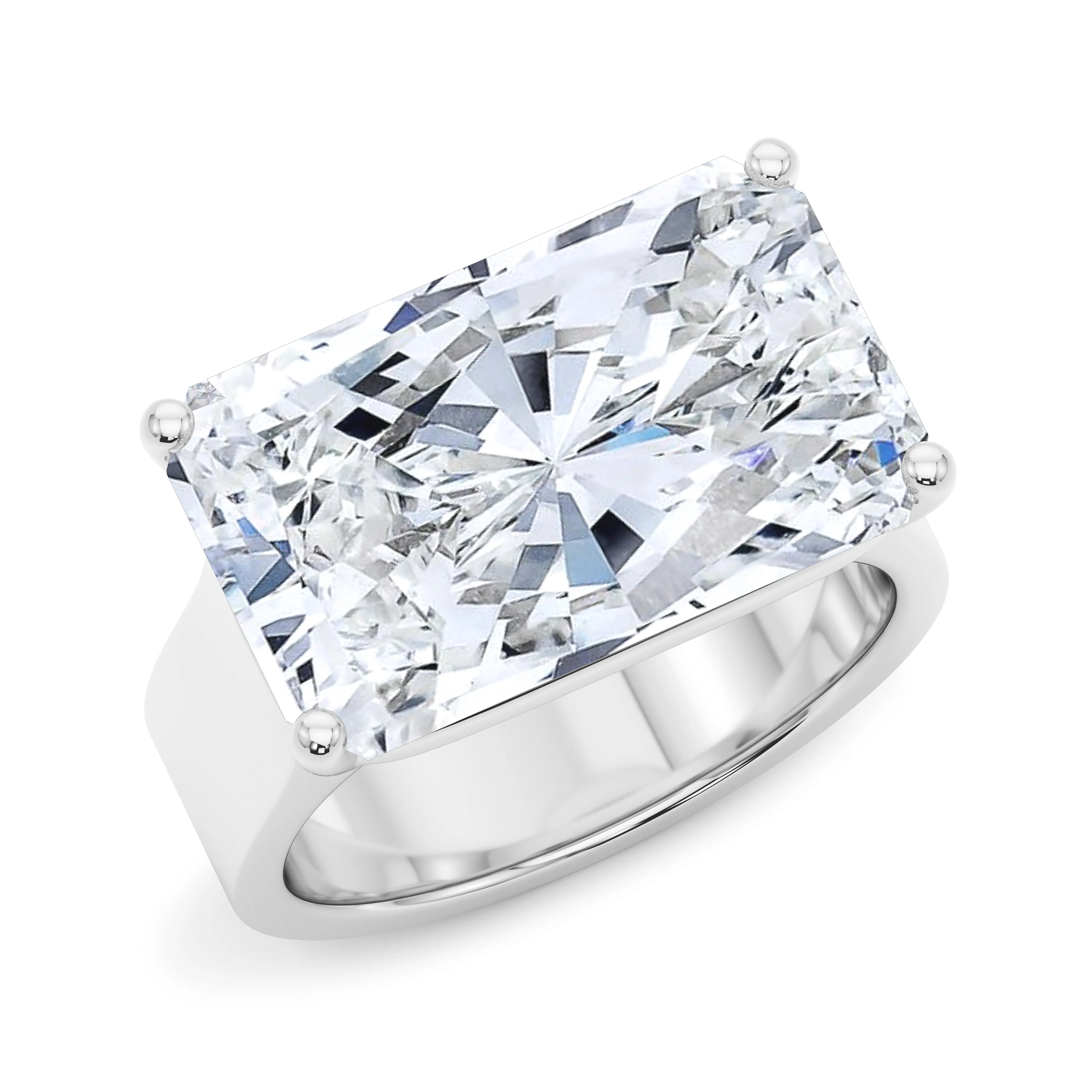 Men's Radiant East-West Diamond Band