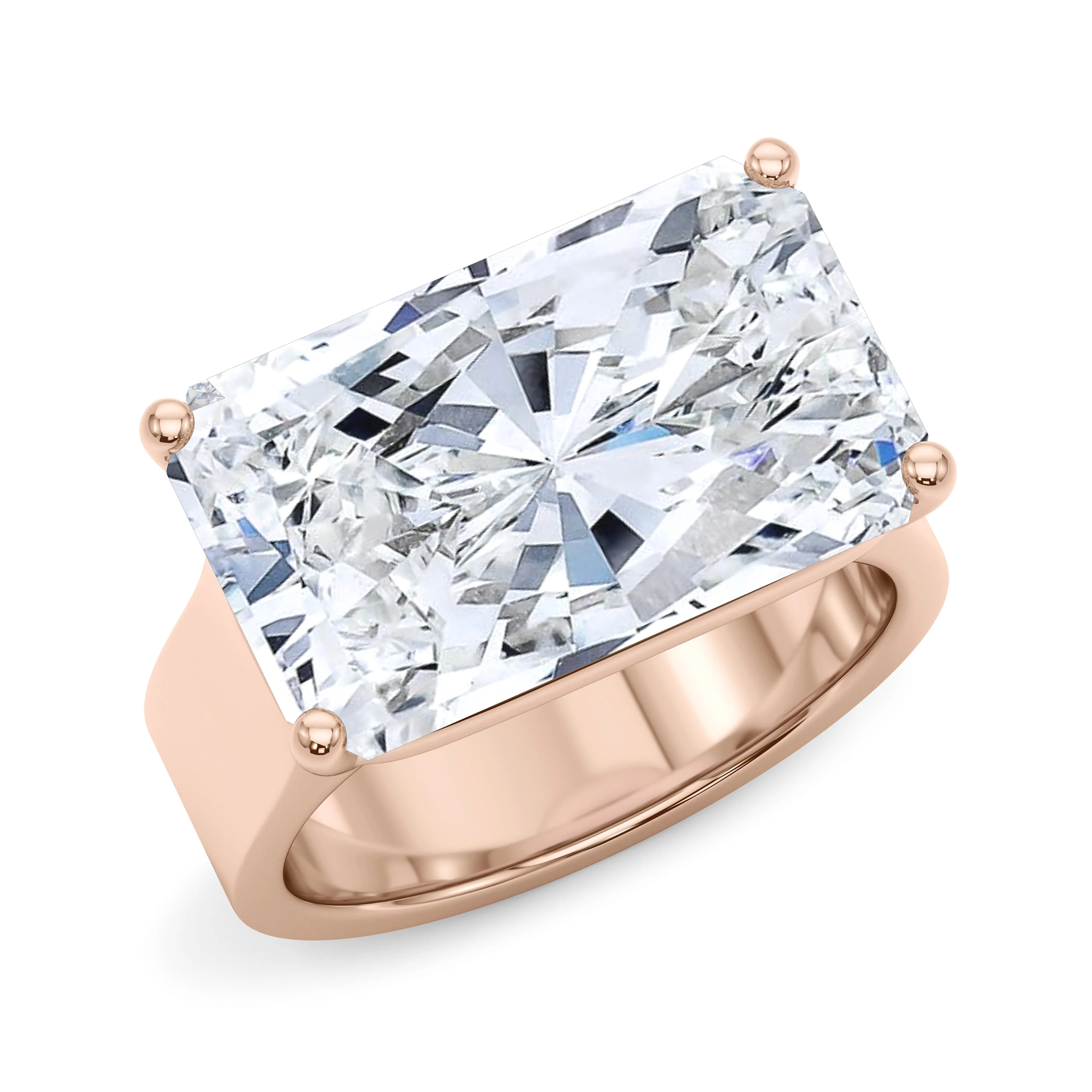 Men's Radiant East-West Diamond Band