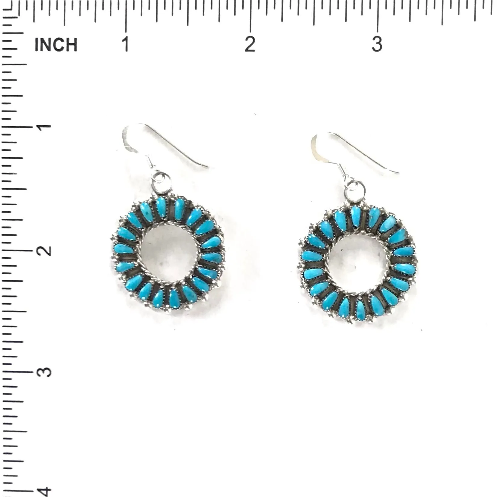 Milburn Dishta Turquoise Petit Point Dangle  Earrings