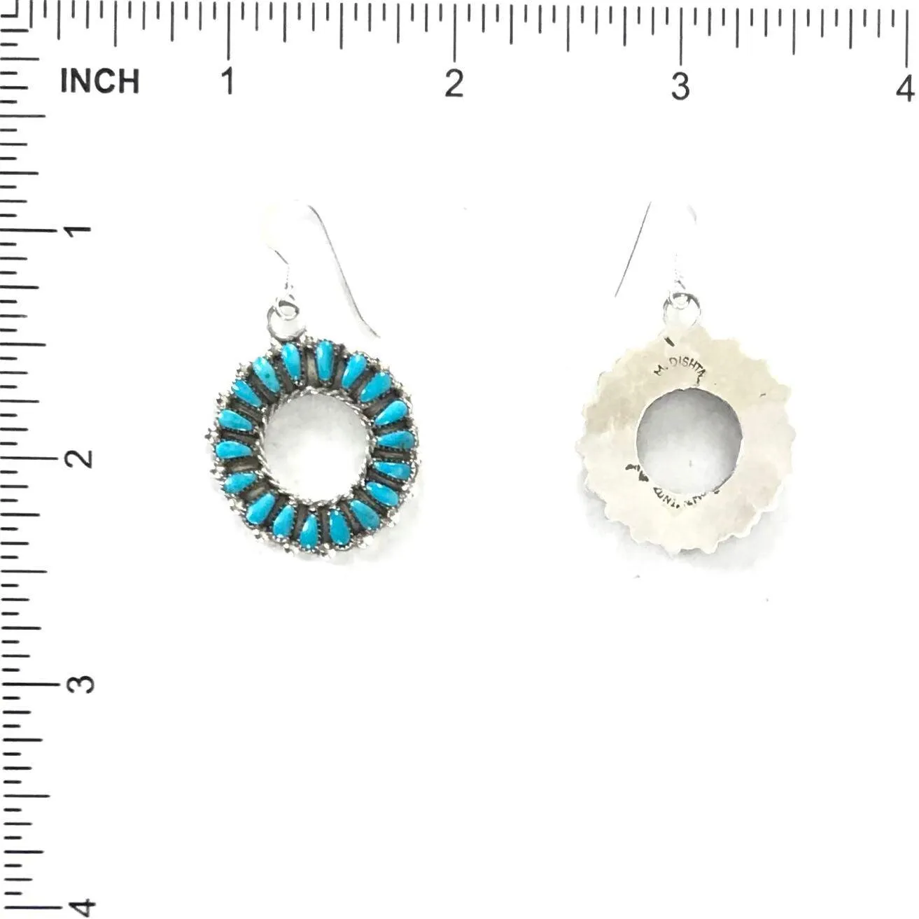 Milburn Dishta Turquoise Petit Point Dangle  Earrings